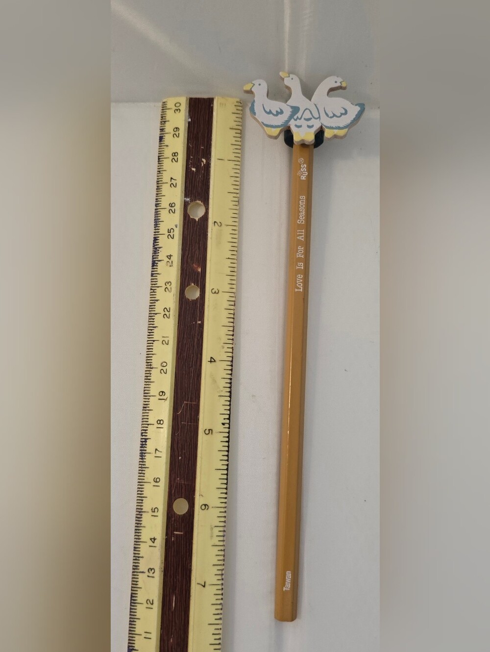 Vintage Russ Love Is For All Seasons Goose Pencil Tanran Novelty Topper